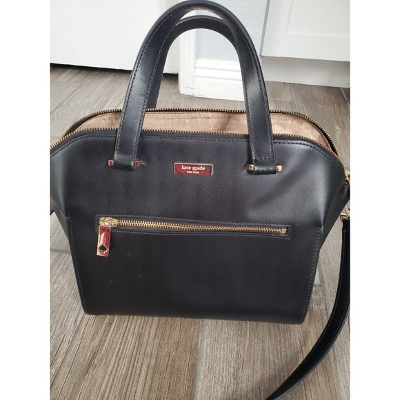 Kate Spade Black Crossbody/ Medium Satchel In Black. VGUC - Picture 2 of 12